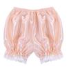ACSUSS Women's Girls Silky Satin Lace Hem Pumpkin Pants Bloomers Lounge Shorts Pearl Pink One Size view 4