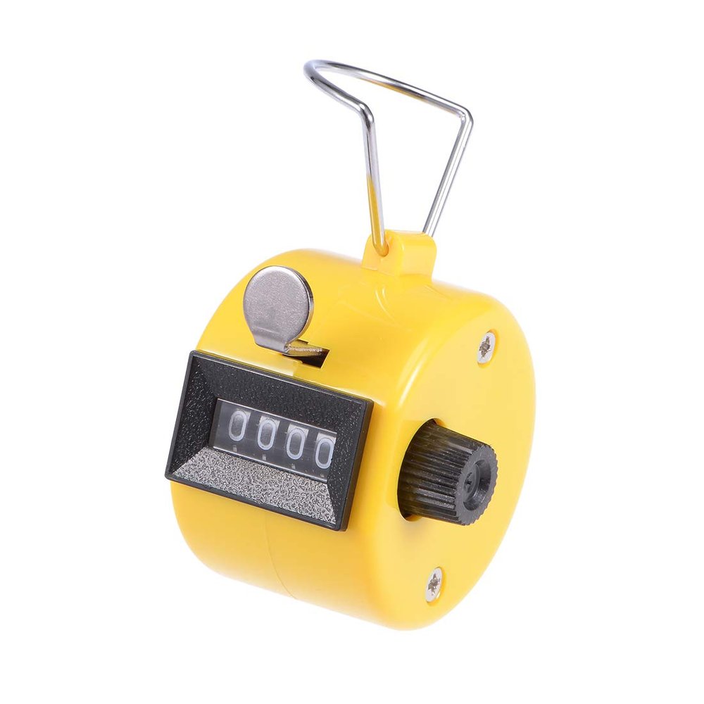 uxcell Hand Tally Counter 4 Digit Tally Counter Mechanical Palm Click Counter Count Clicker Finger Counter Manual Clicker for Event Sport Stadium Yellow