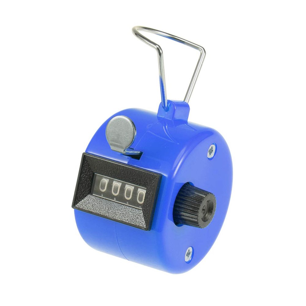 uxcell Hand Tally Counter 4 Digit Tally Counter Mechanical Palm Click Counter Count Clicker Finger Counter Manual Clicker for Event Sport Stadium Blue