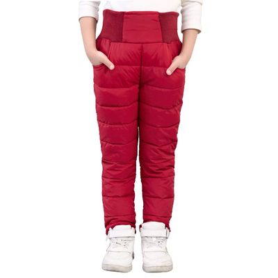 UGREVZ Girls Boys Snow Pants 2-9 years old Thick Winter Warm Pants Girl Activewear Clothes(A0001Red-2)