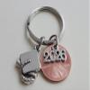 2026 Charm Layered Over 2025 Penny Keychain, with Cap and Diploma Charm - Good Luck to the New Graduate; Graduation Gift view 2