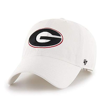 NCAA Georgia Bulldogs Mens '47 Clean Up Adjustable Hat'47 Clean Up Adjustable Hat, White, One Size