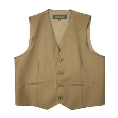 Spring Notion Big Boys' Four Buttons Suit Vest Waistcoat 10 Khaki
