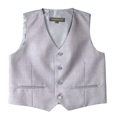 Spring Notion Big Boys' Four Buttons Suit Vest Waistcoat 08 Light Grey