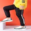 Welity Boys Cotton Pants Sweatpants Kids Side Stripe Jogger Pants Black 4-5 T view 4