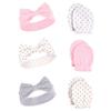 Hudson Baby Unisex Baby Cotton Headband and Scratch Mitten Set, dots, 0-6 Months view 1