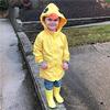 CM C&M WODRO Toddler Baby Boy Girl Duck Rain Jacket Cute Cartoon Yellow Raincoat Hoodie Kids Coat Fall Winter School Outfit (Yellow, 100 (3T)) view 2