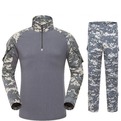 Outdoor Hunting Clothes Airsoft Shooting Shirt Pants Set Battle Dress Uniform BDU Set Tactical Combat Camouflage Clothing - ACU - S