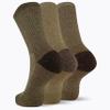 Merrell Unisex Adult Mens And Women's Wool Everyday Hiking - 3 Pair Pack Cushioned Casual Sock, Crew - Olive Assorted, Large-X-Large US view 2
