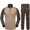 Outdoor Hunting Clothes Airsoft Shooting Shirt Pants Set Battle Dress Uniform BDU Set Tactical Combat Camouflage Clothing - DW - S view 1
