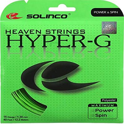 Solinco Hyper-G Heaven Strings Poly (Polyester) 16 Gauge / 1.30mm Tennis Racquet String Sets 4-Pack (4 Sets Per Order) - Best for Spin, Control, and Durability