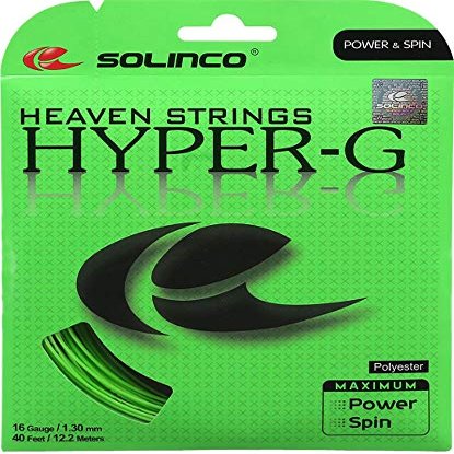 Solinco Hyper-G Heaven Strings Poly (Polyester) 16 Gauge / 1.30mm Tennis Racquet String Sets 4-Pack (4 Sets Per Order) - Best for Spin, Control, and Durability