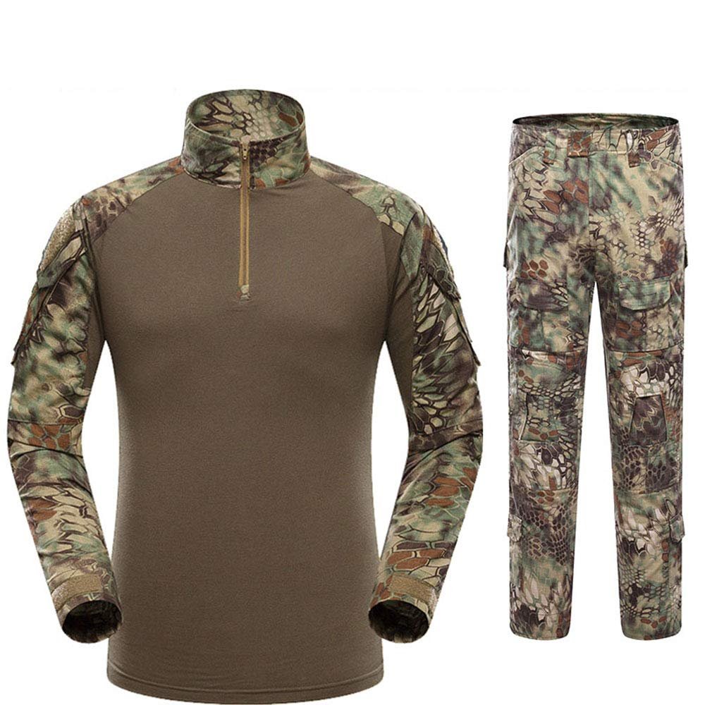 Outdoor Hunting Clothes Airsoft Shooting Shirt Pants Set Battle Dress Uniform BDU Set Tactical Combat Camouflage Clothing - Mandrake - M