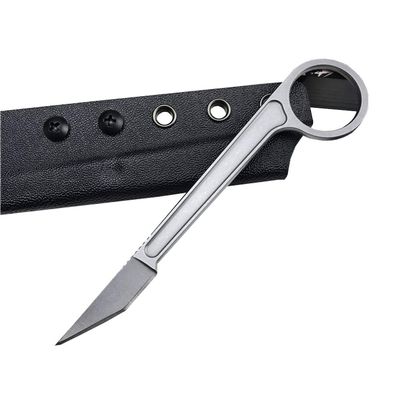 MASALONG Full Tang Fixed Blade Paper Cutter Tactical Hole Knife M127 (Silver)