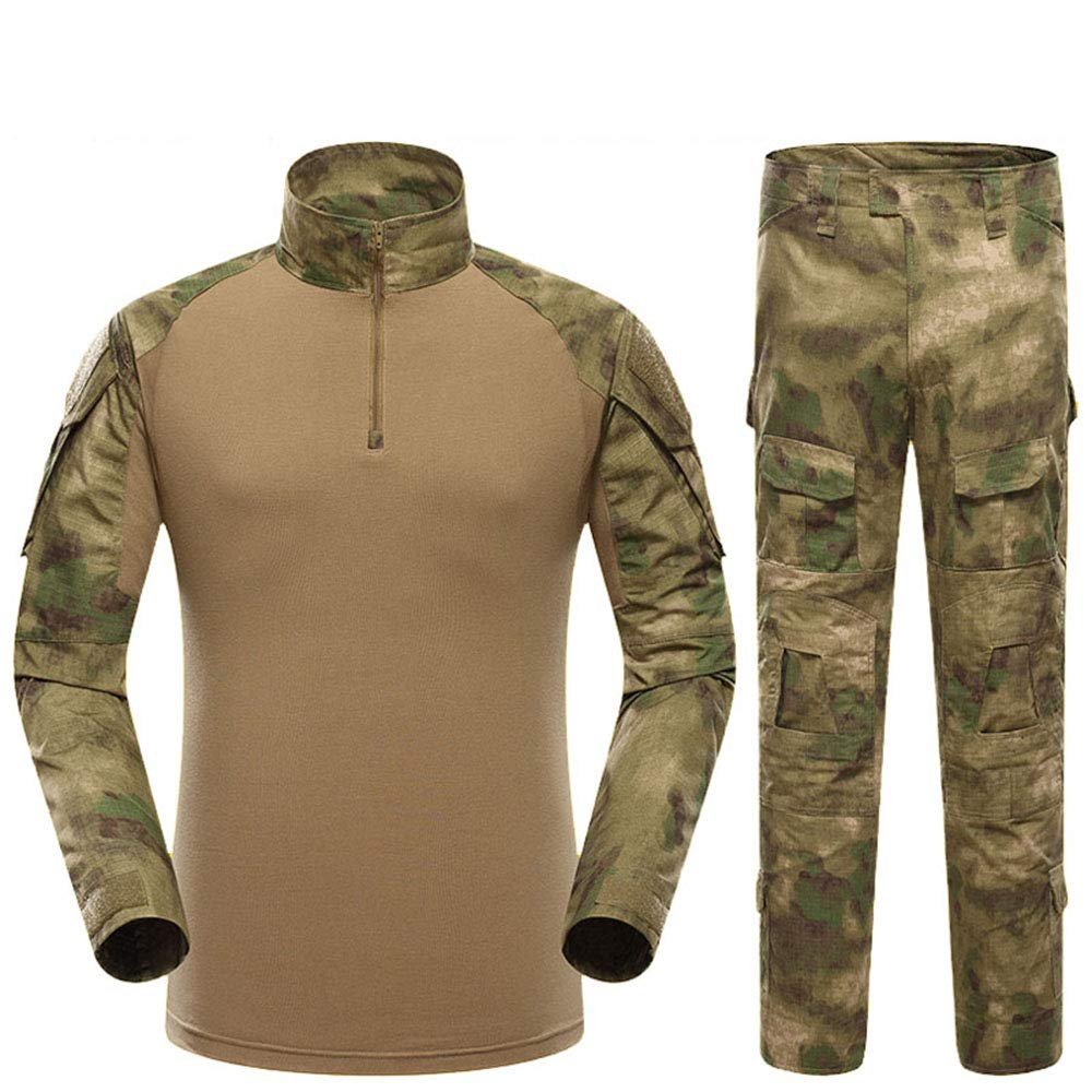 Outdoor Hunting Clothes Airsoft Shooting Shirt Pants Set Battle Dress Uniform BDU Set Tactical Combat Camouflage Clothing - A-Tacs FG - XL
