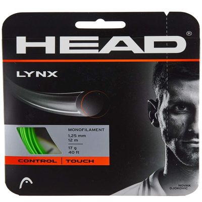 Head Lynx Medium Firm 17 Gauge Green Colored Polyester (Poly) Tennis Racquet String Sets 8-Pack (8 Sets Per Order) - Best for Control and Spin