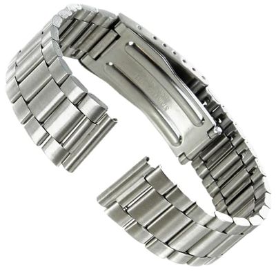 18mm Milano Silver Stainless Steel Deployment Clasp Watch Band 0262
