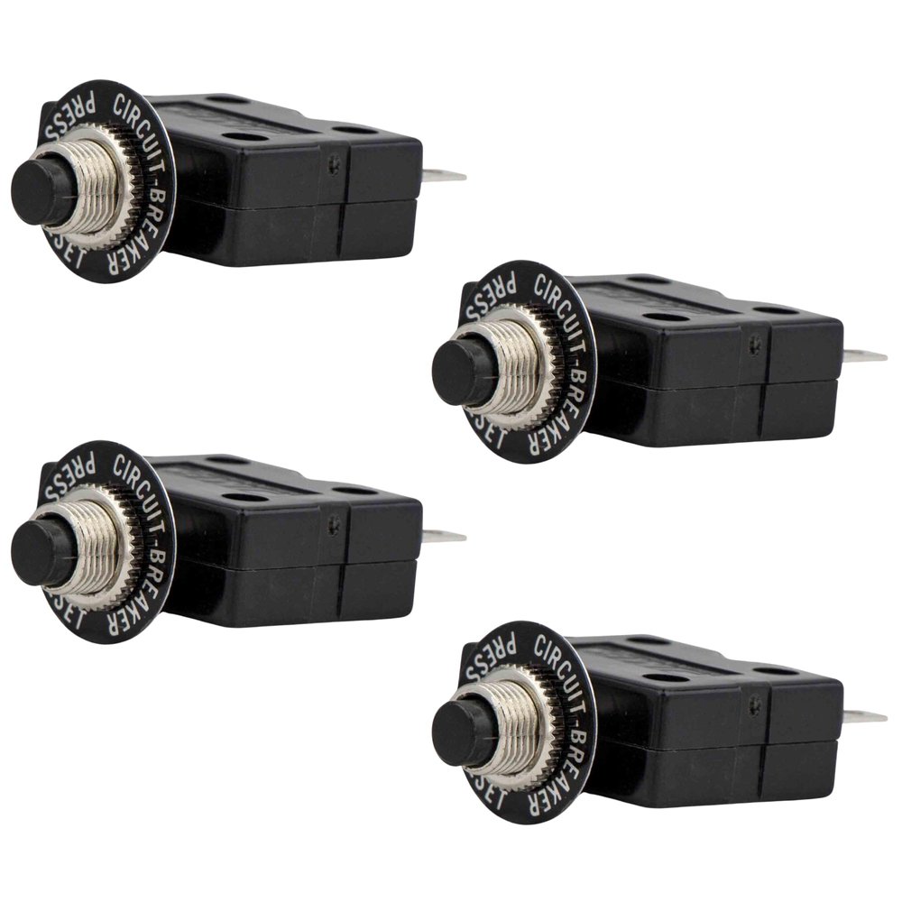 Five Oceans Marine Circuit Breaker with Reset Button, 4 Amp Circuit Breaker 12 Volt, 4-Pack - FO1677-M4