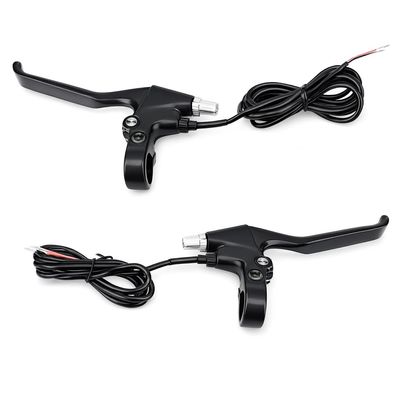 1 Pair Brake Lever Universal Aluminum Alloy 4 Finger Brake Levers 2 Wires Left & Right Brake Handles for Electric