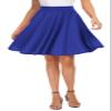 EXCHIC Women's Casual Stretchy Flared Midi Skater Skirts Basic A-Line Pleated Midi Skirt (L, Royal Blue) view 1