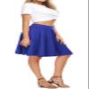 EXCHIC Women's Casual Stretchy Flared Midi Skater Skirts Basic A-Line Pleated Midi Skirt (L, Royal Blue) view 2