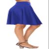 EXCHIC Women's Casual Stretchy Flared Midi Skater Skirts Basic A-Line Pleated Midi Skirt (L, Royal Blue) view 4
