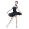 11814108 Joint Floral Mesh High Neck ballet leotards Drop Water Ballet leotards (S 160, Black+Purple) view 1