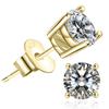 18K Gold Plated Round Cubic Zirconia Faux Diamond Earrings Sterling Silver Post Hypoallergenic Earrings for Women Men, in Yellow Gold, CZ 0.5ctw view 1