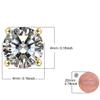 18K Gold Plated Round Cubic Zirconia Faux Diamond Earrings Sterling Silver Post Hypoallergenic Earrings for Women Men, in Yellow Gold, CZ 0.5ctw view 2