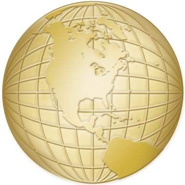 Globe Lapel Pins - 1" 3D Gold Globe Earth Pins 10 Pack Prime