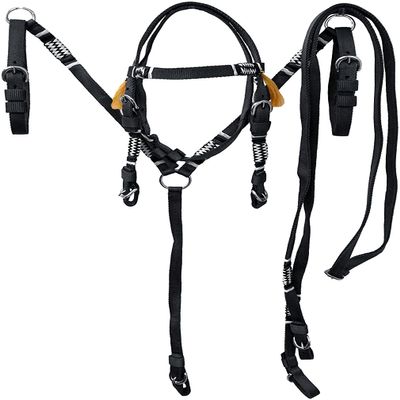 Equitem Pony Size Nylon Headstall and Breast Collar Set with Rawhide Accents (Black)