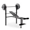 Marcy Competitor Standard Workout Bench with 80 lbs Vinyl-Coated Weight Set Combo CB-20111 view 1