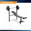 Marcy Competitor Standard Workout Bench with 80 lbs Vinyl-Coated Weight Set Combo CB-20111 view 2