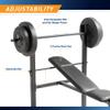 Marcy Competitor Standard Workout Bench with 80 lbs Vinyl-Coated Weight Set Combo CB-20111 view 3