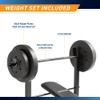 Marcy Competitor Standard Workout Bench with 80 lbs Vinyl-Coated Weight Set Combo CB-20111 view 4