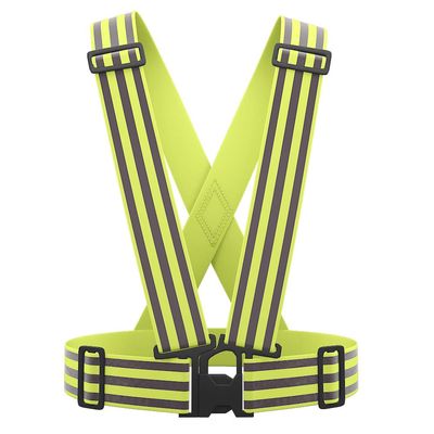 AYKRM Reflective Vest with Hi Vis Bands, Fully Adjustable & Multi-Purpose: Running, Cycling, Motorcycle Safety, Dog Walking - High Visibility (Yellow, S-XL)