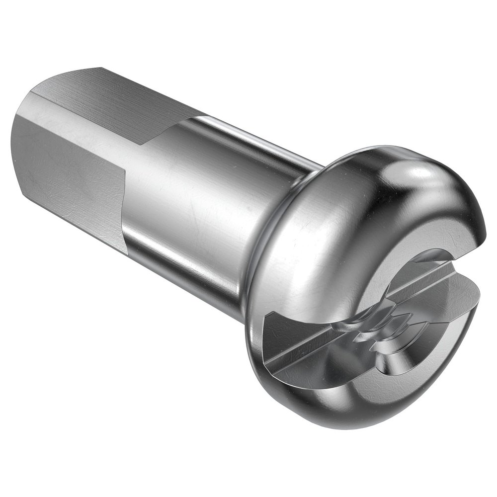 DT Swiss Spoke Nipple Brass 2.34 x 12mm Silver - Box of 100 - N0BA23120N0100