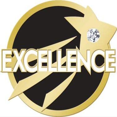 Excellence Lapel Pin - Gem Embellished Black and Gold Achievement Pins 100 Pack