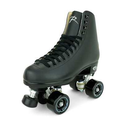 Riedell Boost Roller Skates - Lightweight, Comfortable Indoor Quad Skates for Men and Women Beginner to Seasoned with Smooth Retro Build - Black - Size 6
