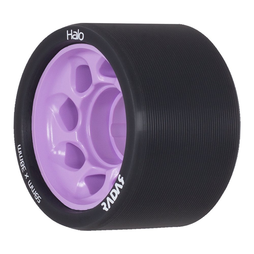 Riedell Radar Wheels Halo Roller Skate Wheels - 4 Pack of 38mm x 59mm | Purple / 84A