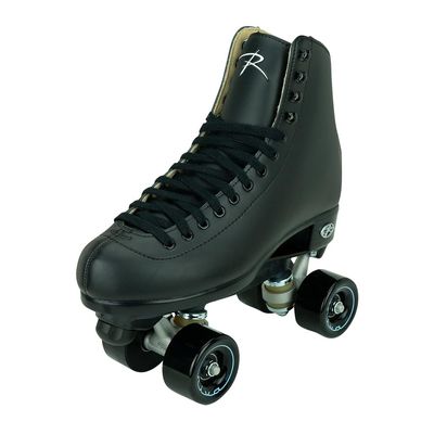 Riedell Boost Roller Skates - Lightweight, Comfortable Indoor Quad Skates for Men and Women Beginner to Seasoned with Smooth Retro Build - Black - Size 9