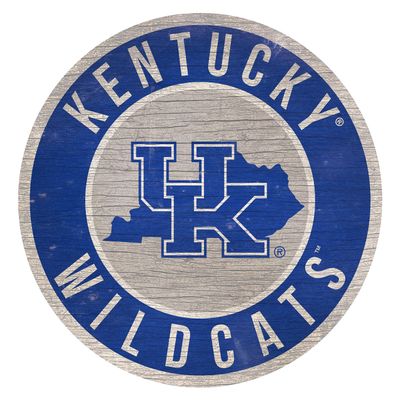 Fan Creations Kentucky Wildcats 12" Circle with State and Team Logo Wood Sign