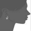 Nine West Women's Thick Oval Hoop Earrings Silver Tone view 2