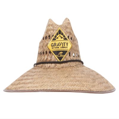 Gravity Outdoor Co. Patch Ultra 5" Brim Straw Sun Hat w/Panel Holes Natural