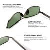 SUNGAIT Ultra Lightweight Rectangular Polarized Sunglasses Men UV400 Protection (Gunmetal Frame Green Lens, 62) Metal Frame 2458 QKMLV view 4