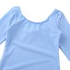 Freebily Kids Girls Short/Long Sleeve Basic Gymnastics Leotard Active Shirt Ballet Dance Leotard Athletic Tank Tops Blue (Long Sleeve) 10 Years view 4