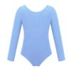 Freebily Kids Girls Short/Long Sleeve Basic Gymnastics Leotard Active Shirt Ballet Dance Leotard Athletic Tank Tops Blue (Long Sleeve) 8 Years view 2