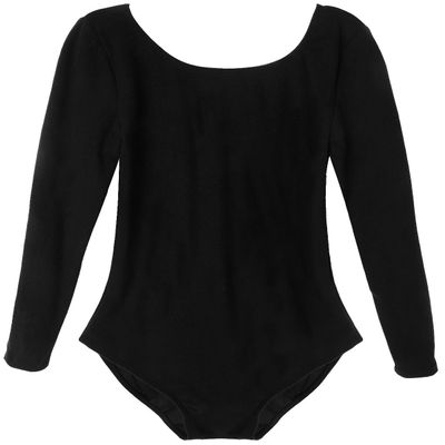 Freebily Kids Girls Short/Long Sleeve Basic Gymnastics Leotard Active Shirt Ballet Dance Leotard Athletic Tank Tops Black (Long Sleeve) 8 Years