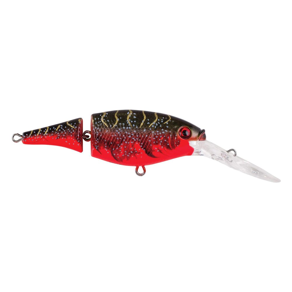Berkley Flicker Shad Jointed Fishing Lure, Red Tiger, 1/5 oz, 2in | 5cm Crankbaits, Size, Profile and Dive Depth Imitates Real Shad, Equipped with Fusion19 Hook