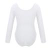 Freebily Kids Girls Short/Long Sleeve Basic Gymnastics Leotard Active Shirt Ballet Dance Leotard Athletic Tank Tops White (Long Sleeve) 8 Years view 3